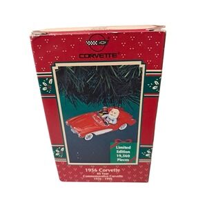 1956 Corvette Convertible- Santa Clause with Football -Enesco Christmas Ornament